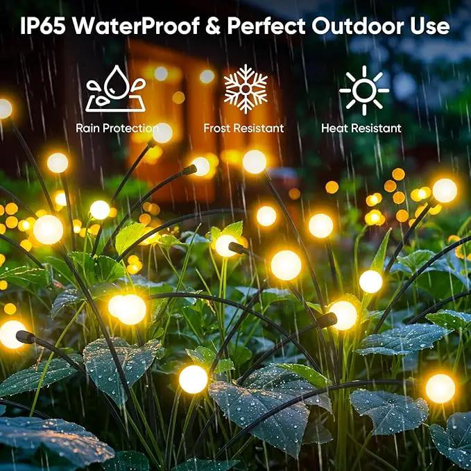 Solar Lights Outdoor Waterproof: 8 Pack 64 LED Firefly Garden Solar Powered Lamps - Bright Outside Pathway Lighting Modern Yard Patio Decorations - 2025 Unique Design Sway by Wind & Dancing by GreenHaven Gardens