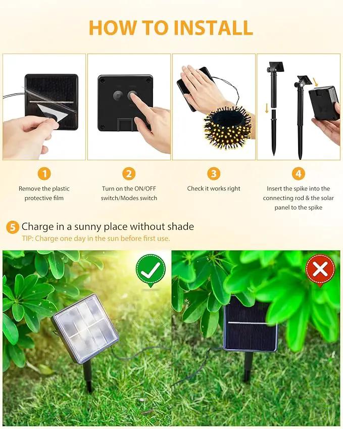 Brightown 2 Pack Solar String Lights for Outside, 92Ft 240 LED Solar Lights Outdoor Waterproof with 8 Modes, Solar Outdoor String Light for Patio Yard Tree Garden Party Decorations, Warm White by GreenHaven Gardens