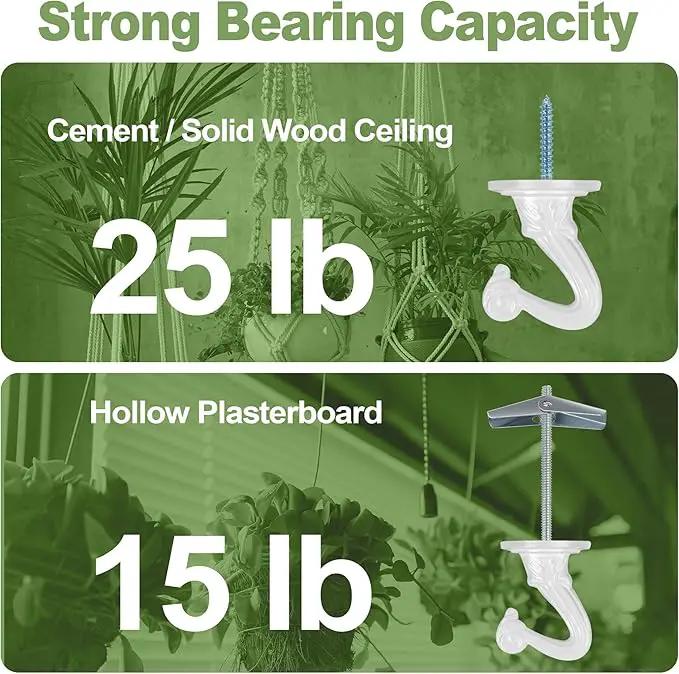 6 pcs Ceiling Hooks for Hanging Plants,Hanging Hanging Lights Metal Small Hooks,Indoor Outdoor Wall Heavy Duty Plant Hanger Swag Hook by GreenHaven Gardens