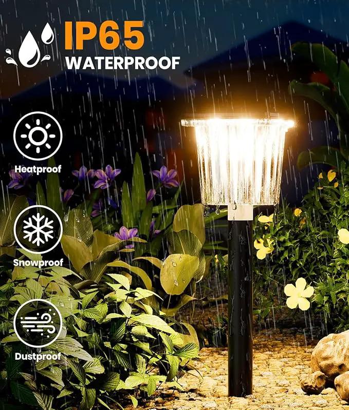 Super Bright Solar Pathway Lights Outdoor Powered,Adjustable Warm&Cool White,Waterproof IP65 Garden Decor Landscape Lighting Outside for Yard/Patio/Walkway/Driveway/Landscape (Obsidian Black, 1 Pack) by GreenHaven Gardens