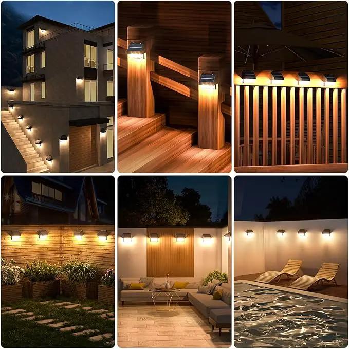 AOSEA Solar Fence Lights Waterproof, Deck Lights Solar Powered with Tungsten Bulbs, Solar Outdoor Lights for Garden Decor, Yard, Patio, Fence, 4 Pack (Warm White), Black, WL-L-003B-4PACK-24 by GreenHaven Gardens