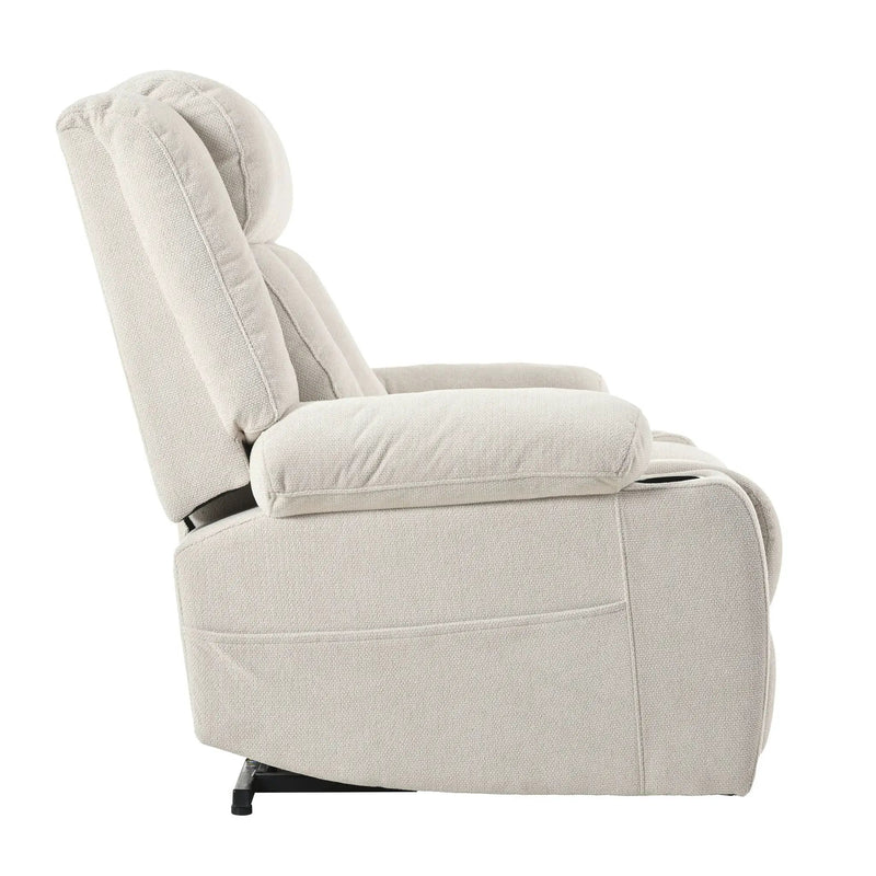 Power Lift Recliner Chair With Extended Footrest, Remote Control, Cup Holders, And Side Pockets by HouseOfZazla
