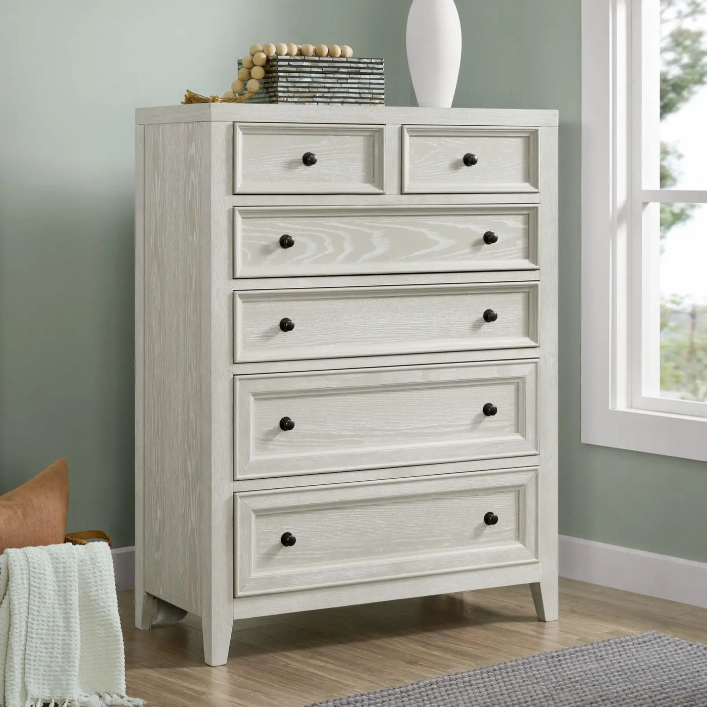 6 Drawer Chest With Knobs And Smooth Slides by HouseOfZazla