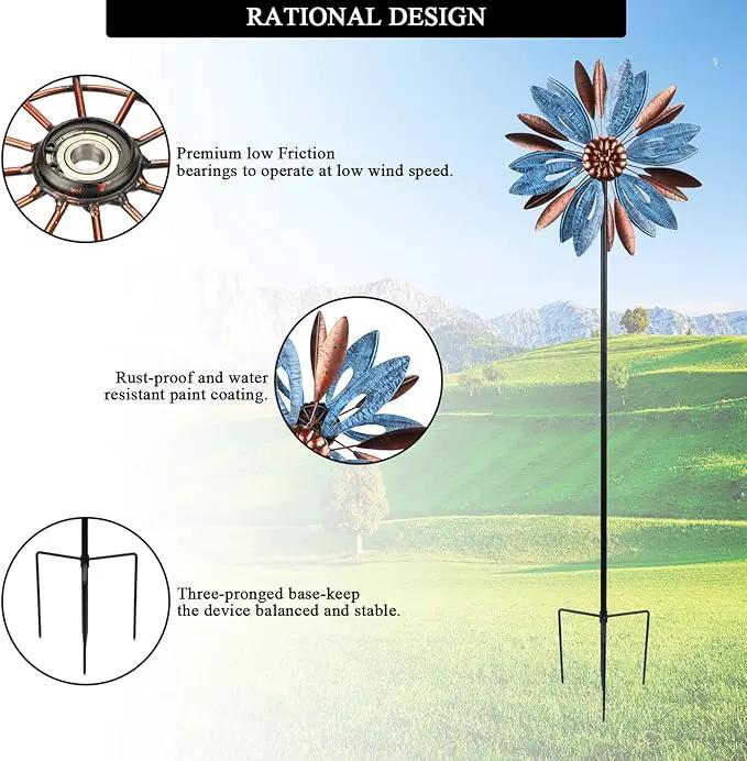 WONDER GARDEN Wind Spinner, Premium Kinetic Wind Sculpture Spinners Metal Windmill for Outdoor Yard Patio Lawn & Garden Decor by GreenHaven Gardens