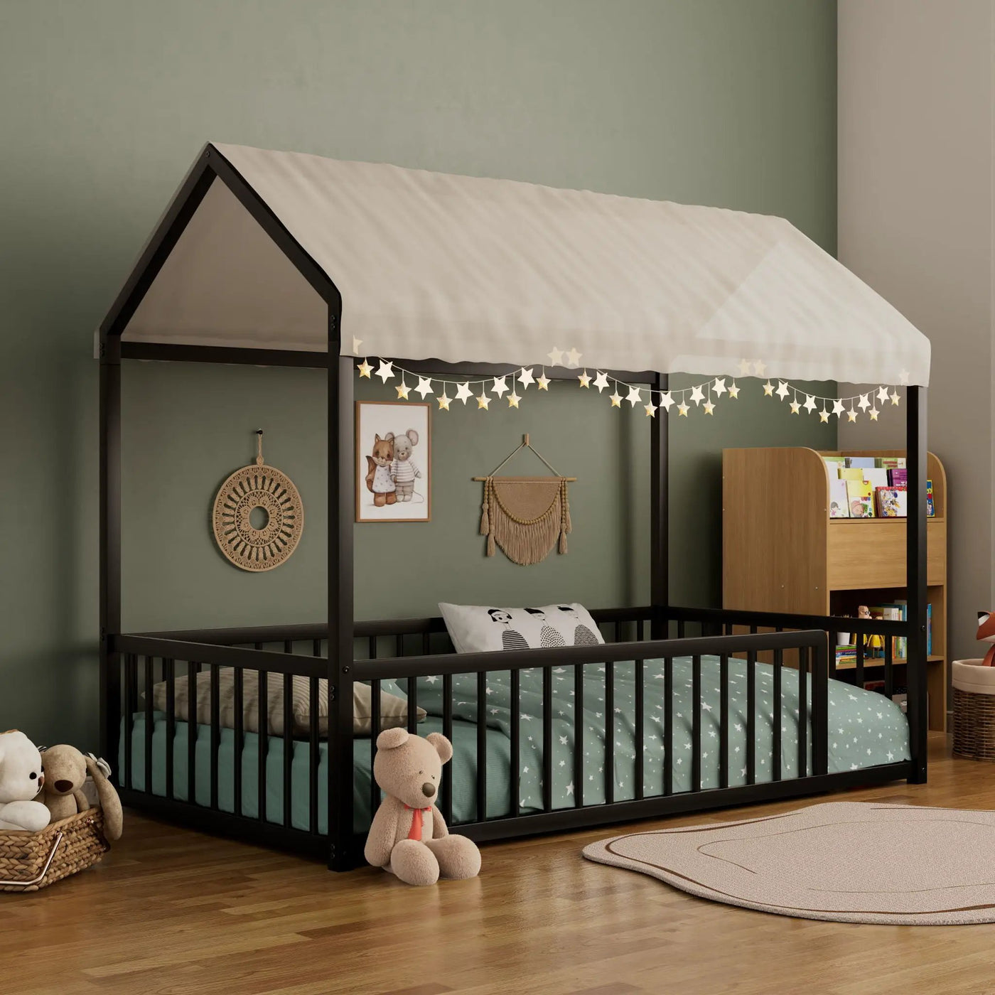 Montessori Floor Bed Frame With House Shape by HouseOfZazla