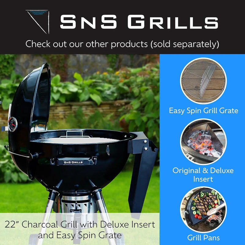 SnS Grills Slow ‘N Sear Elevated Cooking Grate - Compatible with Weber and Other Grills - Heavy Duty Stainless Steel, More Grill Space for Tailgating, Camping, and Backyard Cooking by GreenHaven Gardens