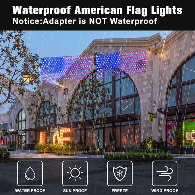 MUYUN 420 LEDs American Flag Lights, Waterproof LED US Light, United States Flag Light for Garden, Festival, Holiday, Party Decoration, Christmas Decorations by GreenHaven Gardens