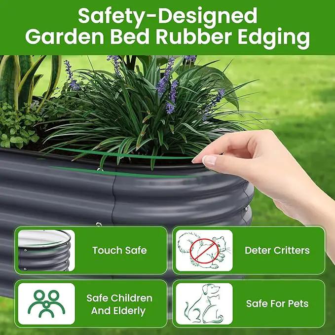 Raised Garden Bed 5x2x1.4 Ft Planter Box for Outdoor - Zinc-Aluminum-Magnesium Stainless Steel Durable Metal Garden Beds Kit for Vegetables, Flowers, Herbs and Succulents, Deep Grey by GreenHaven Gardens