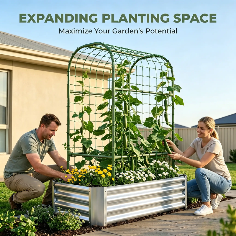2-in-1 Raised Garden Bed with Trellis by HouseOfZazla