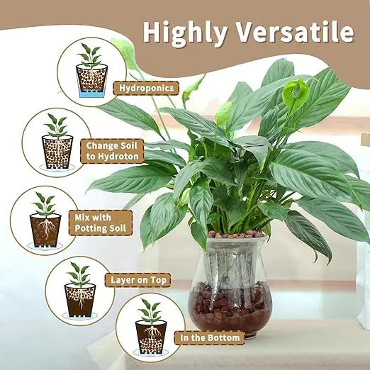 10LB Leca Clay Pebbles for Plants, Expanded Leca Balls for Indoor Plants, Orchid Potting Mix, Soil Amendment, Drainage, Easy Reusability, 4-16mm by GreenHaven Gardens