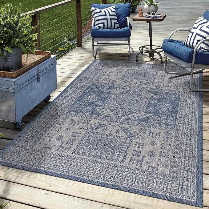Keen Home Design Terrace Outdoor Area Rug - 5x8 Washable Indoor/Outdoor Rug for Patio, Kitchen, Balcony, Beach, Garden, Deck and Porch, Size: 5'3"x7'7" by GreenHaven Gardens