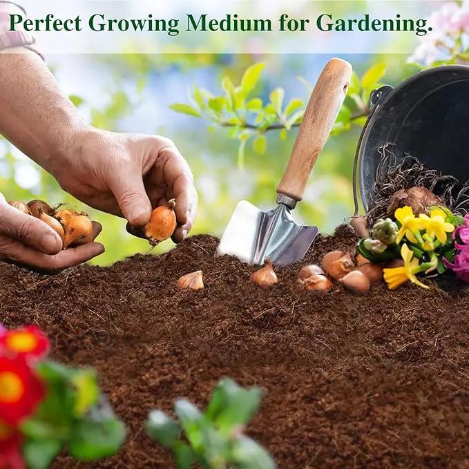 ZeeDix 5 Pack Premium Coco Coir Brick, Organic Compressed Coconut Coir Bricks Seed Starter Potting Soil for Plants, Coconut Fiber Substrate with Low EC & pH Balance for Gardening Flower Herbs by GreenHaven Gardens