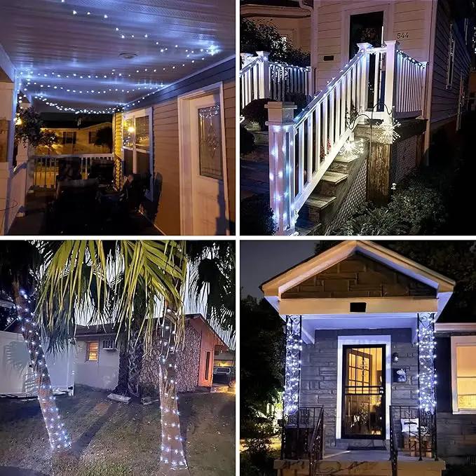 JMEXSUSS 2 Pack Solar String Lights Outdoor Waterproof, Each 33FT 100 LED Solar Lights Outdoor, 8 Modes White Fairy Light for Outside Yard Tree Patio Garden Wedding Christmas Decorations by GreenHaven Gardens