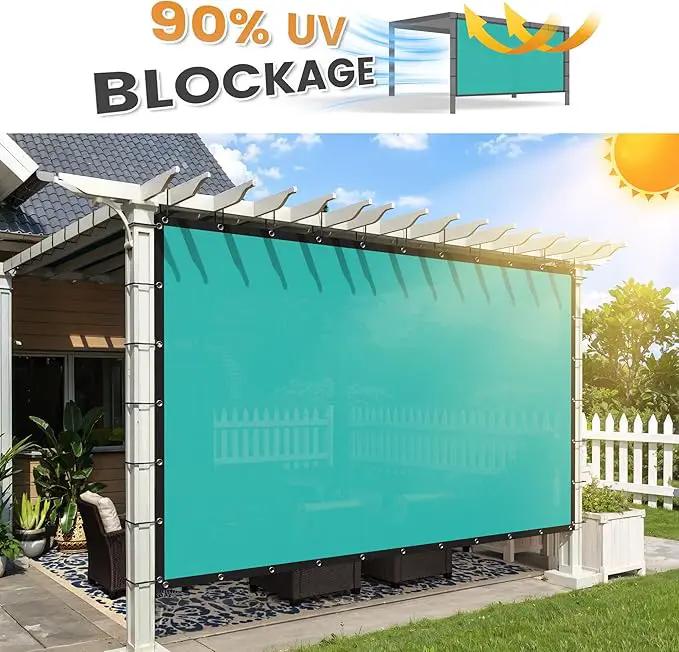 VICLLAX Shade Fabric Sun Shade Cloth with Every 2 FT Grommets for Patio Garden Pergola Cover Canopy 9x20 FT, Turquoise by GreenHaven Gardens