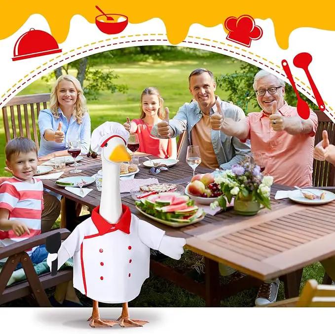 Geyoga Chef Goose Outfit Costume Yard Lawn Porch Clothes for 23'' Plastic Goose Outdoor Patio Art Decoration by GreenHaven Gardens