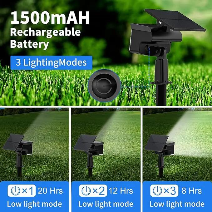 WELALO Solar Spot Lights Outdoor, [10 Pack/3 Modes] Solar Landscape Spotlights, Adjustable Solar Powered Security Lights, IP65 Waterproof Wall Lights for Walkway, Yard, Garden, Driveway (Cool White) by GreenHaven Gardens