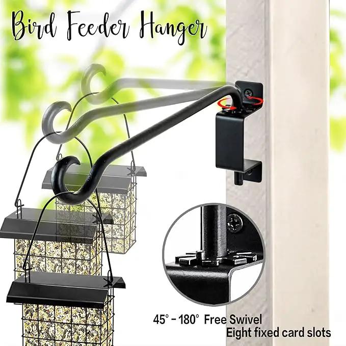 Qiang Ni Swivel Plant Hanger Bracket: Bird Feeder Hanger for Outdoor Wall Mount (12 - B-2pcs, 12 Inch) by GreenHaven Gardens