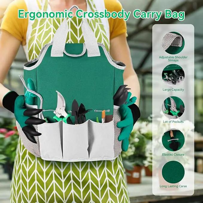 Garden Tool Set, Including 9 Succulent Tool Sets, 6 Large Heavy-Duty Aluminum Gardening Tools, with Gardening Tool Kit, Gloves, Watering Can, Fixing Line and Color Label，is Your Best Helper by GreenHaven Gardens