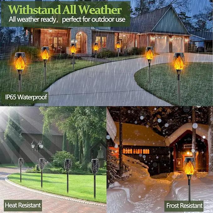 Albelt Solar Torch Lights Outdoor - 10 Pack With Flickering Flame for Garden Decor, Super Bright Waterproof for Outside Landscape Yard Party Decorations by GreenHaven Gardens