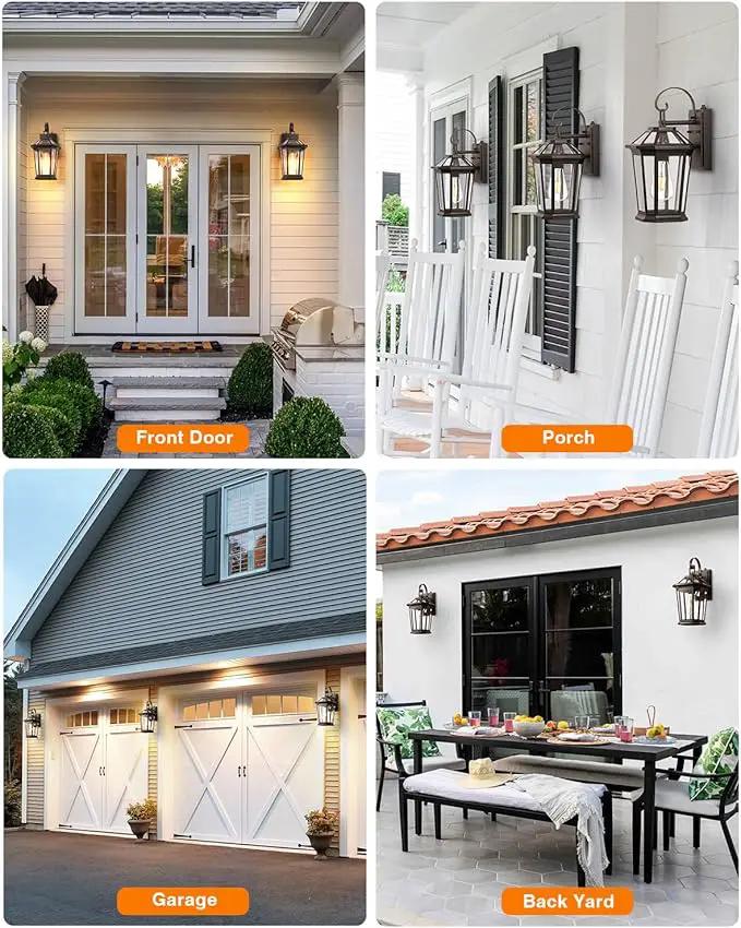 VIANIS 2-Pack Oil Rubbed Bronze Outdoor Lights Wall Mount, Dusk to Dawn Wall Lights for House Outside, Aluminium Modern Porch Lights Sconce, Exterior Wall Lantern Fixture with Waterproof, Anti-Rust by GreenHaven Gardens