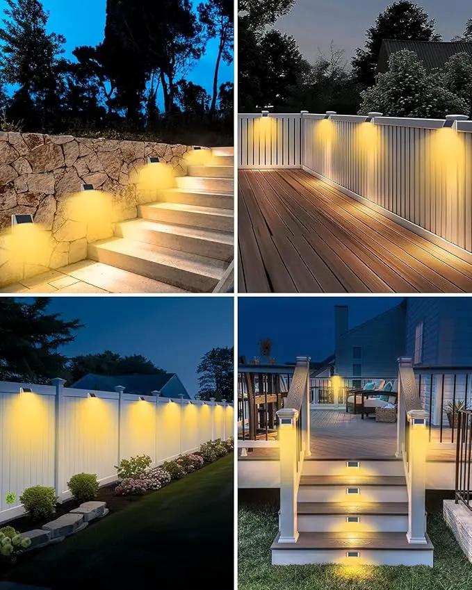 12 Pack Solar Lights Outdoor Motion Sensor, Waterproof Fence Lights with 3 Lighting Mode, Warm White LED Deck Lights for Outside Wall Yard Steps Stairs Garden - White by GreenHaven Gardens