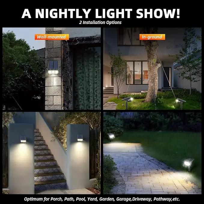 Solar Spot Lights,IP65 Waterproof 40 LED's Landscape Spotlights,3 Modes Outdoor Garden Lights, 360 Adjustable Lighting Angle, Solar Powered Wall Lights for Yard Porch 10 Pack by GreenHaven Gardens