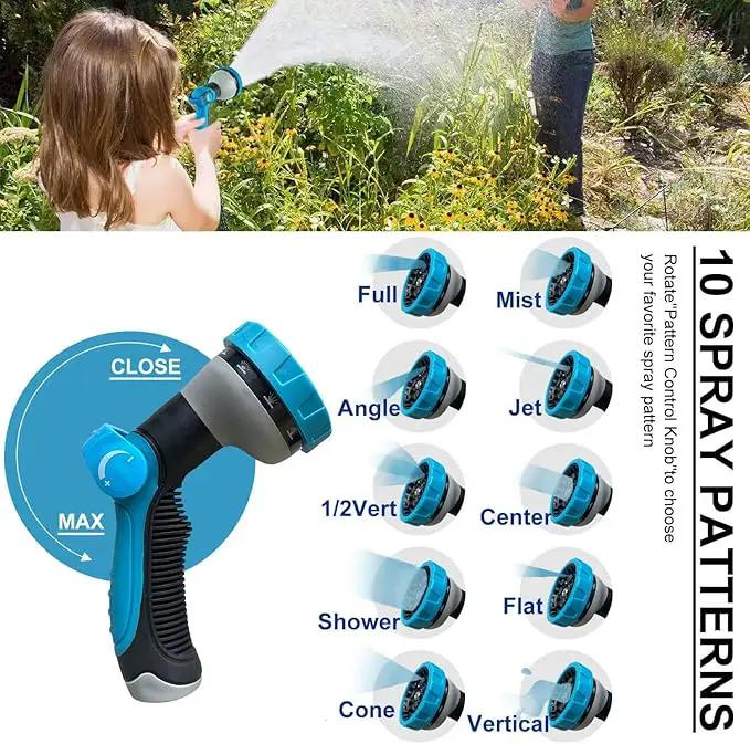 150Ft Non-Expandable Garden Hose, Flexible Water Hose with 10-Pattern Spray Nozzle, Lightweight Hose Pipe, Kink-Free, Leak-Proof, 3/4" Solid Metal Fittings by GreenHaven Gardens