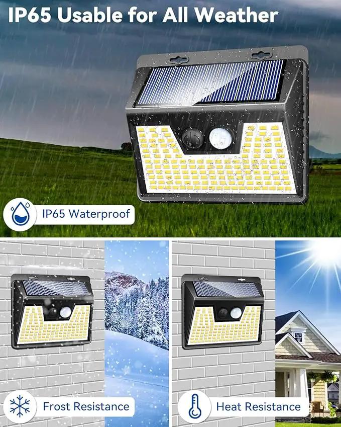 Peasur Solar Lights Outdoor Waterproof, 12Pack 140LED Motion Sensor Lights Solar Powered 3 Modes, Solar Security Fence Lights for Wall Garden Yard Outside(Warm White) by GreenHaven Gardens