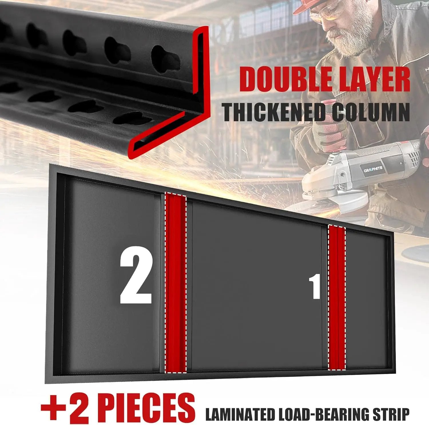 Raybee Storage Shelves 2000LBS Garage Shelving Heavy Duty, 5-Tier Adjustable Garage Shelves, Metal Shelving for Garage, Basement, Warehouse, Pantry, 72" H x 31.5" W x 16.5" D, Black by GreenHaven Gardens