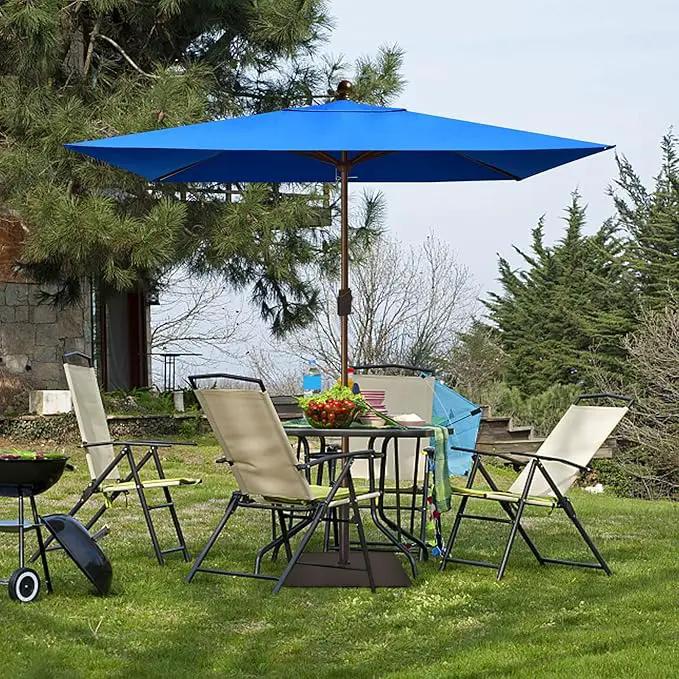 EliteShade USA 10-Year-Non-Fading 6.5x10Ft Rectangular Market Umbrella Patio Umbrella Outdoor Table Umbrella with Ventilation（Royal Blue） by GreenHaven Gardens