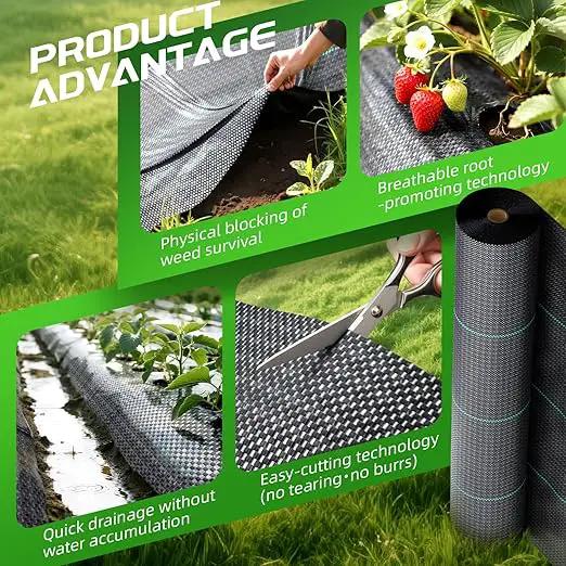 Land Guard 4ft x 300ft Weed Barrier Fabric Heavy Dusty, Ground Cover, Weed Mat, Woven Landscape Fabric for Garden, Lawn and Outdoor Project by GreenHaven Gardens