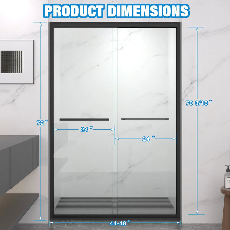 Aluminum Frame Double Sliding Shower Door by HouseOfZazla