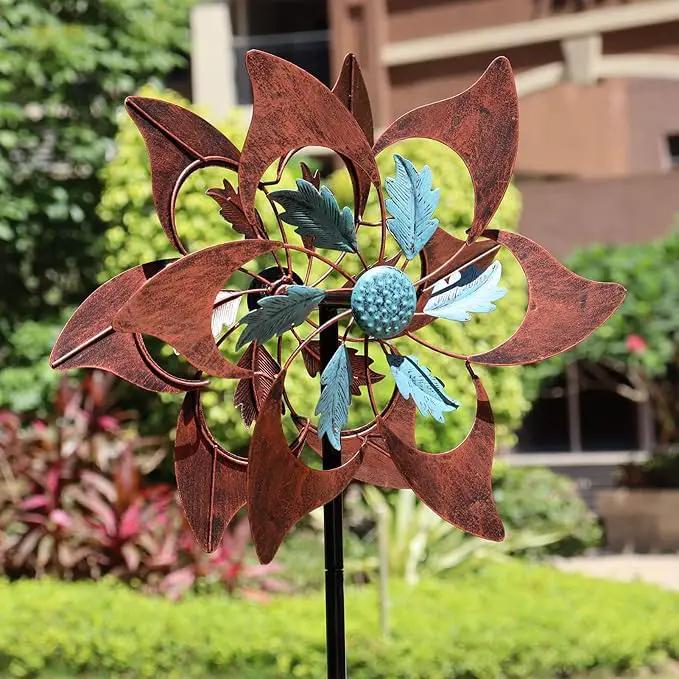 360 Degrees Metal Swivel Classical Two-Color Windmill Wind Spinner for Patio Lawn Outdoor Yard Lawn Garden by GreenHaven Gardens