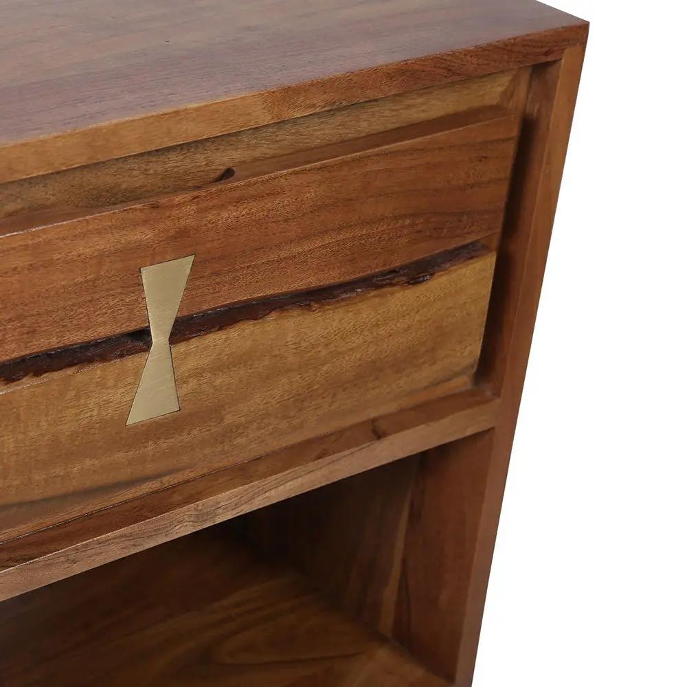Asther - Bedside Table - Natural Wood / Brown by HouseOfZazla