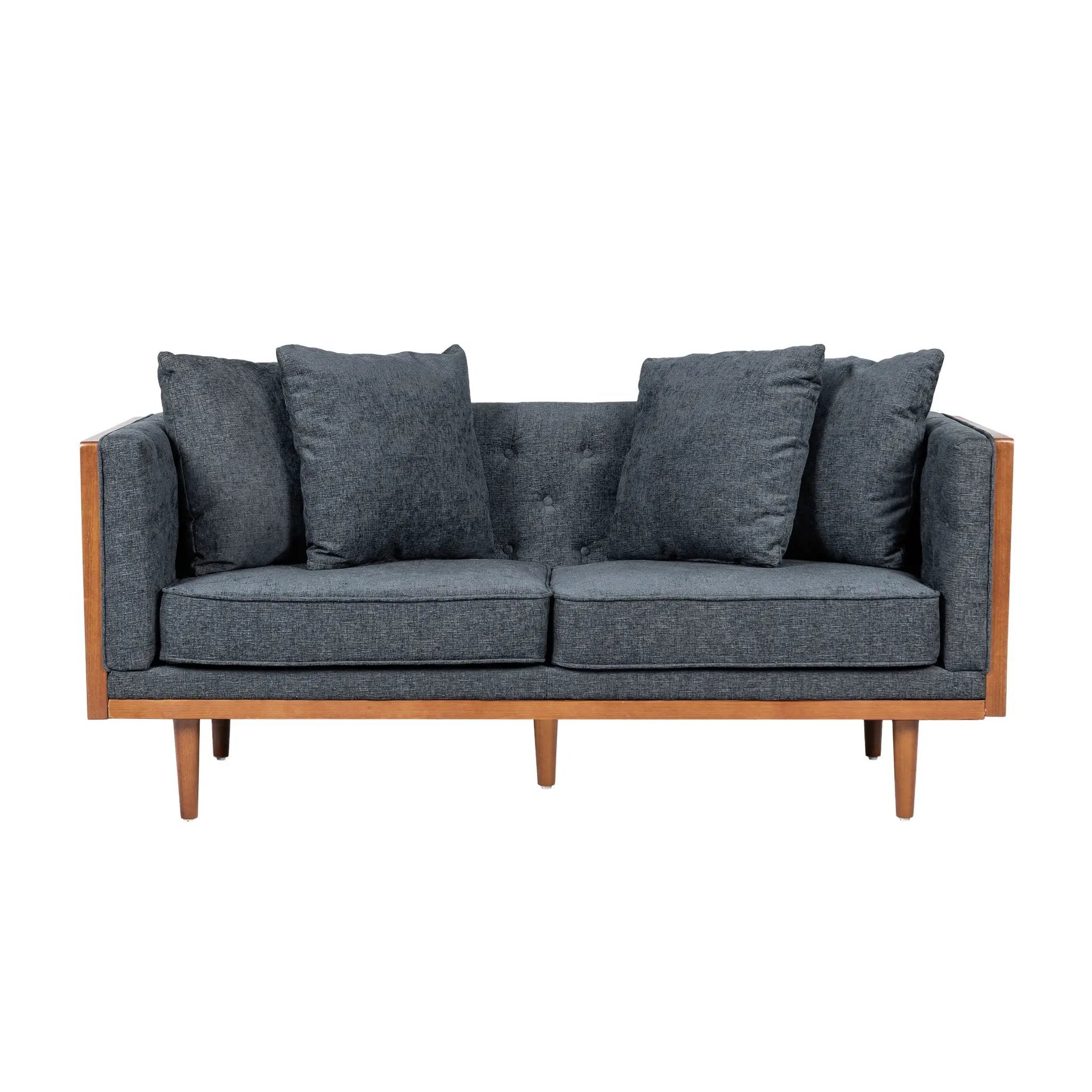 Retro Modern Loveseat With Button Tufted Upholstery by HouseOfZazla