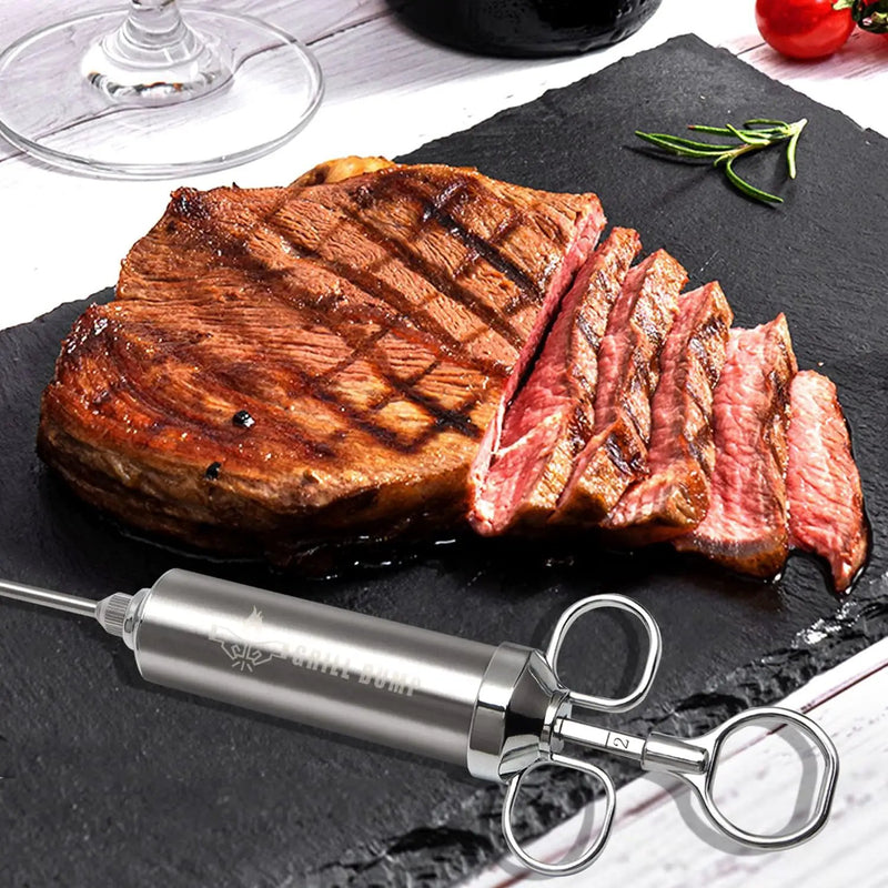 Meat Injector Syringe Kit for Smoker with 3 Flavor Food Injector Syringe Meat Needles, Injection Marinades Brine for Meat, Turkey; 2-oz, Including Paper and E-Book (PDF) User Manual by GreenHaven Gardens