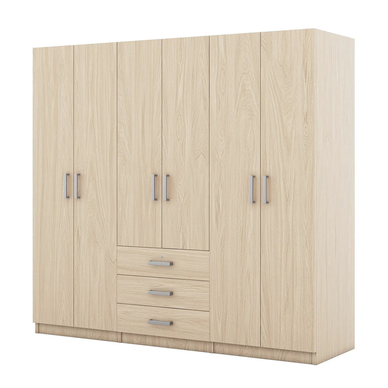 6 Doors Wardrobe Storage For Bedroom, With Big Drawers by HouseOfZazla