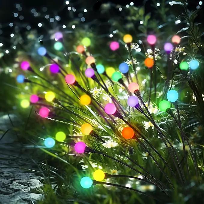 Solar Christmas Decoration, 20 LED Firefly Garden Lights Solar Outdoor, Solar Lights for Outside Sway by Wind,Solar Lights Outdoor Waterproof for Yard Patio Pathway Decoration (2 Pack) by GreenHaven Gardens