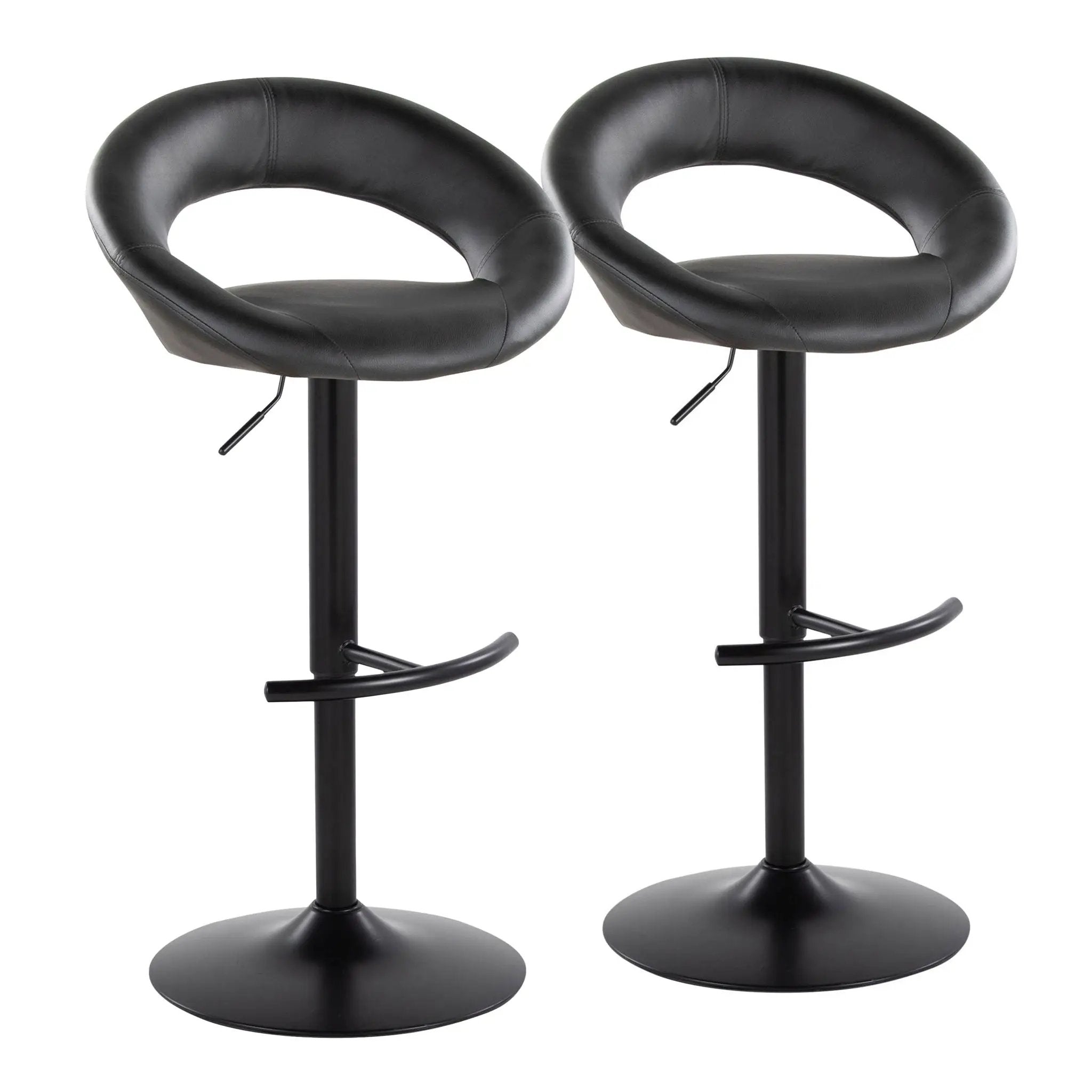 Posh - Contemporary Adjustable Barstool With Swivel & Rounded T Footrest (Set of 2) by Unique Piece Furniture