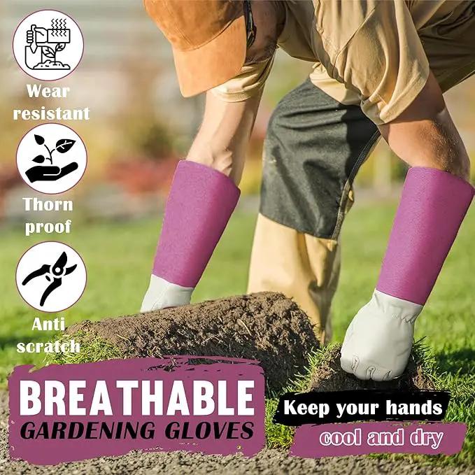 HANDLANDY Rose Pruning Gardening Gloves for Men & Women, Thornproof Long Gauntlet Gloves, Pigskin Leather - Breathable & Durability (Large) by GreenHaven Gardens