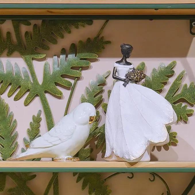 Guichifun Fairy Statue Collection Home Decoration - White Leaf Angel Girls Resin Home Decor for Outside or Inside Rustic Garden Grave Decorations for Cemetery Figurines Gift 5 x 3 x 7.5 Inch by GreenHaven Gardens