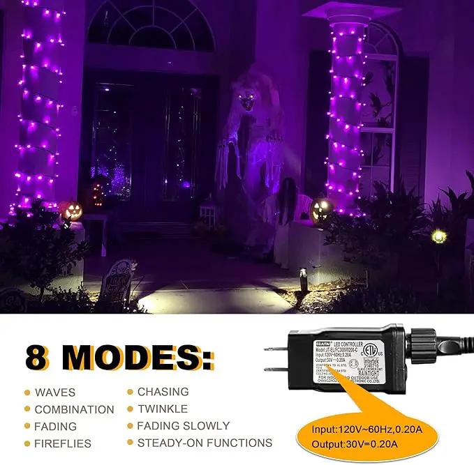 weillsnow Purple Christmas Lights, 200 LED 66Ft Plug in Waterproof Christmas String Lights, 8 Modes with Memory for Outdoor Indoor Garden Tree Patio Christmas Decorations (66FT, Purple) by GreenHaven Gardens
