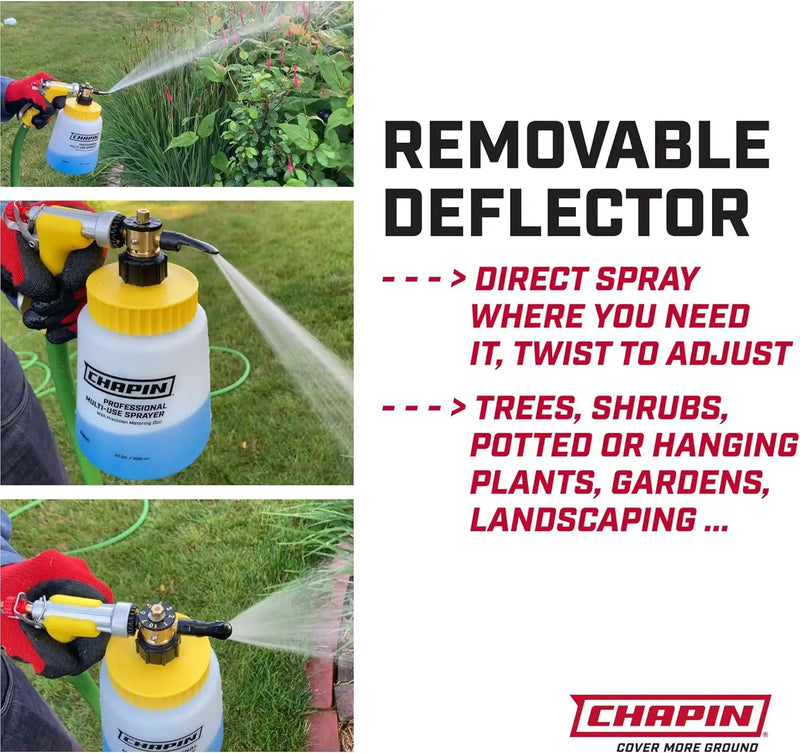 Chapin G364D Made in The USA 32 Ounce Professional Lawn and Garden Hose-End Sprayer with 16 Mixing Rations on The Metering Dial, Built-in Anti-Siphon, Translucent White by GreenHaven Gardens