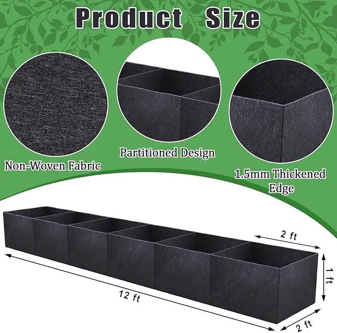 POILKMNI 12x2x1ft Fabric Raised Garden Bed - Outdoor Planter Box Non-Woven Fabric Patio Planting Bed Garden Grow Bed Bag for Growing Herbs, Flowers and Vegetables by GreenHaven Gardens