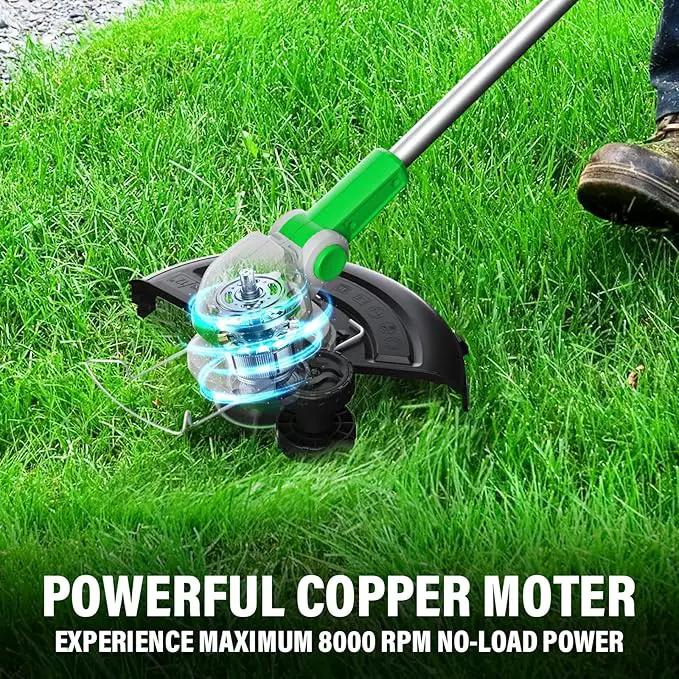 SOYUS Weed Wacker 12 Inch String Trimmer Cordless 20v Electric Weed Wacker, 2 Pcs 2.0Ah Battery Powered Weed Trimmer/Edger, Lightweight Grass Trimmer with 8 Pcs Replacement Spool Trimmer Lines by GreenHaven Gardens