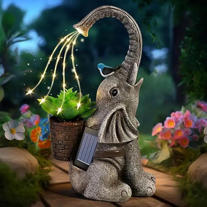 Eletorot Solar Elephant Garden Statues Lights: Garden Decor Elephant Figurines, Yard Decorations for Outdoor, Elephant Gifts for Women Mom Grandma by GreenHaven Gardens