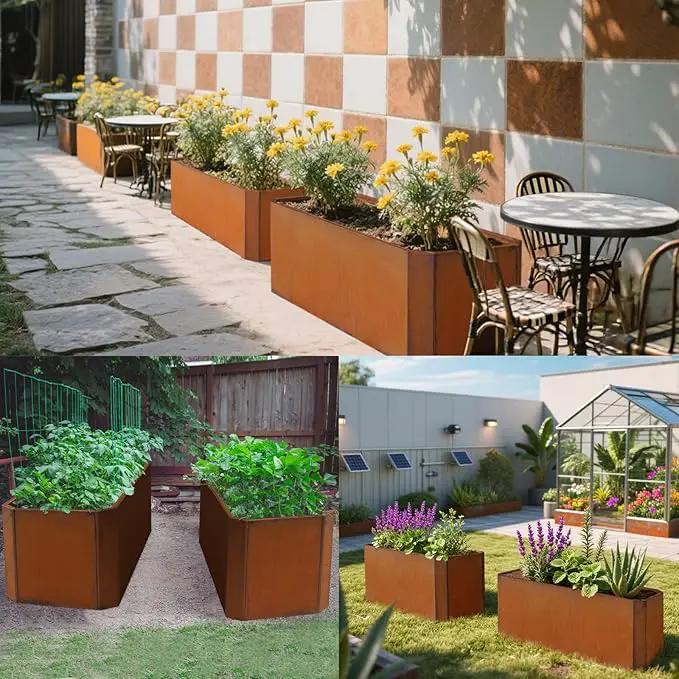 Steel Planter Box-36"x15"x15"-Large Rectangular Planter Matel -Outdoor Indoor-Corten Steel Planter Box Heavy Duty Commercial Residential for Patio Porch Deck Home Backyard by GreenHaven Gardens