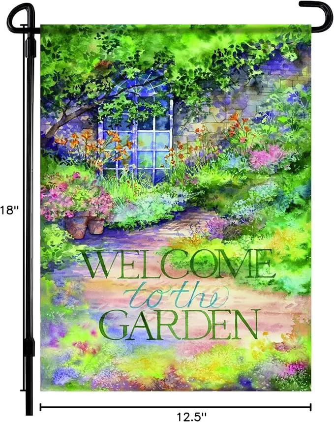 Spring Garden Flags 12.x18 Double Sided - Floral Garden Flag Printed in Premium Polyester - Seasonal House Welcome Banner for Outdoor, Yard, Lawn, Deck, and Patio - Suits Standard Flag Poles by GreenHaven Gardens