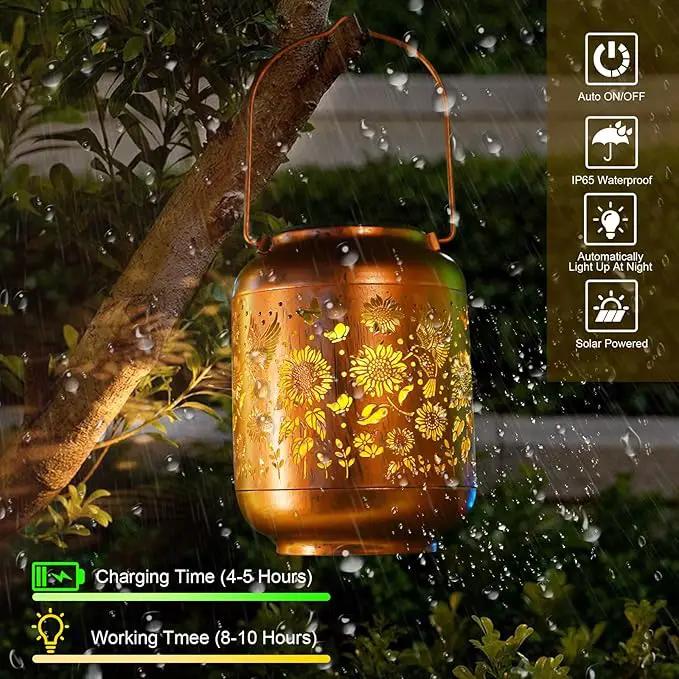 Birthday Gifts for Women Mom Grandma Solar Lanterns Outdoor Waterproof Hummingbird Garden Decor Hanging Metal Lights Outside for Yard,Patio,Backyard,Porch by GreenHaven Gardens