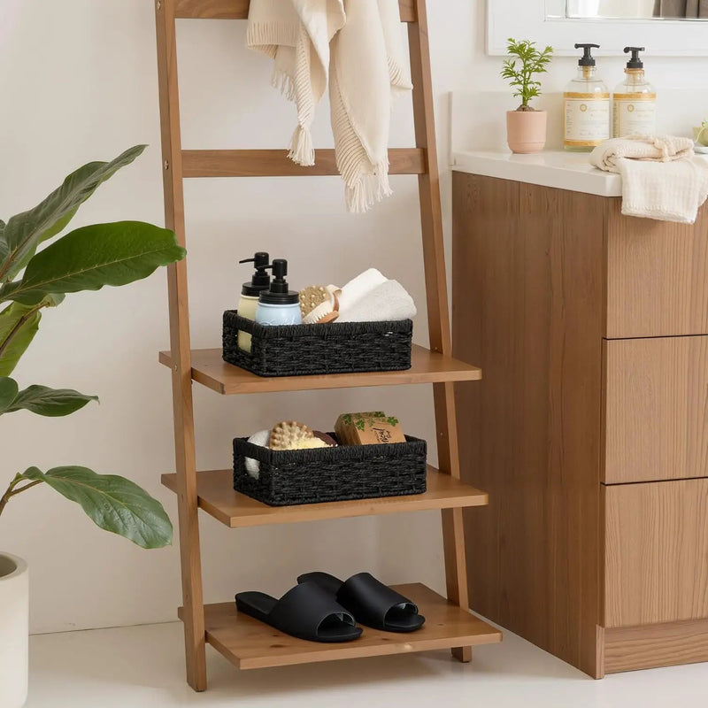 StorageWorks Small, Pantry Baskets, Wicker Storage Baskets for Organizing, Bathroom Shelves, Pantry Organizers and Storage, Black, 2-Pack by GreenHaven Gardens